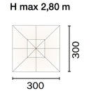 Ombrellone da Giardino 3x3 m Palo Ø48 mm in Alluminio Vorghini ConTract Bianco e Ecrù