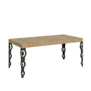 Tavolo Allungabile 200-304x90x77 cm Karamay Quercia Natura Telaio Antracite 