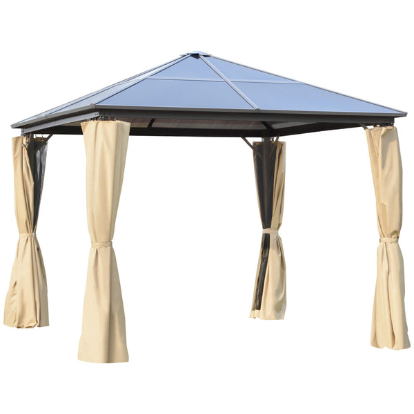 Gazebo da Giardino 2,94x2,94m con Zanzariere in Policarbonato Caffè e Cachi prezzo