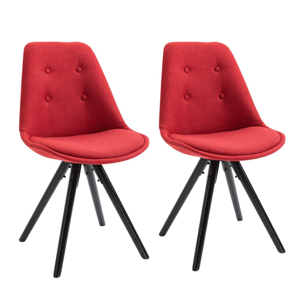 sconto Set 2 Sedie Imbottite 48x56x87 cm in Tessuto Rosse