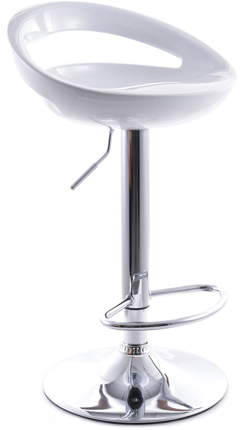 Sgabello con Alzata a Gas e Seduta Girevole in Abs Vandi Bianco