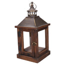 Lanterna in Legno marrone scuro rettangolare cm 17x17xh37