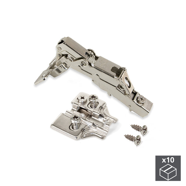 Cerniera a Scodellino 35 mm Collo Dritto Chiusura Ammortizzata 165º Basetta Euro 10 Pezzi Emuca prezzo