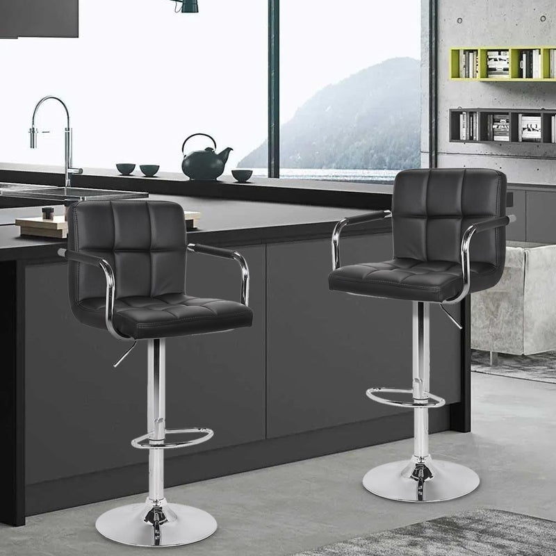 Set Sgabelli Cucina Seduta Pelle Imbottita Sgabello con Braccioli