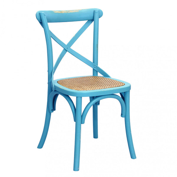 Sedia Cross 46x42x87 cm  in Legno Azzurro acquista