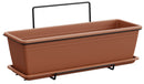 Vaso 60x17x14,5 cm in Polipropilene con Supporto Kit Wall Cassetta Mare 60 Terracotta