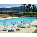 Set da Giardino in Ferro 60X60cm Vorghini Bistrò Quadrato Avio