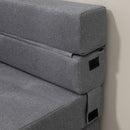 Poltrona Letto Singolo da Terra Pieghevole 70x70x61 cm con Cuscino Incluso Grigio      