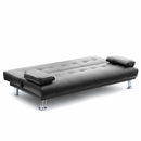 Divano Letto 181x85x88 cm in Similpelle Nero