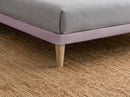 Letto Singolo con Rete Rivestita Microfibra Glicine Tessis Testata Vertical Varie Misure