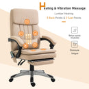 Sedia da Ufficio Presidenziale Massaggiante con Riscaldamento in Similpelle 67x69x106-116 cm  Beige