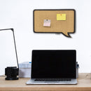 Bacheca in Sughero Forma Fumetto con Cornice Nera da Parete 44x29x1 cm