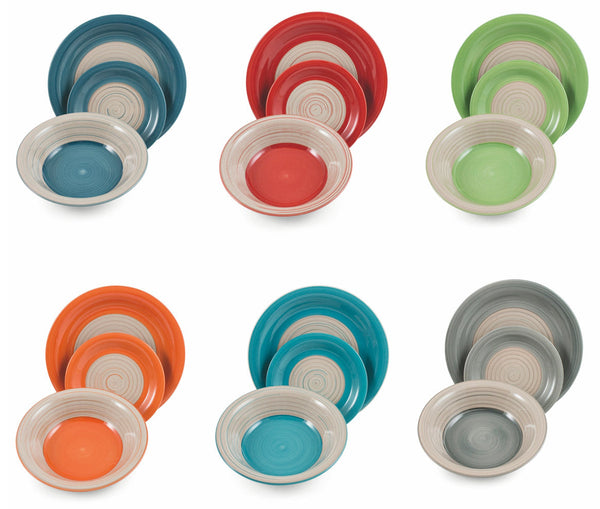 sconto Servizio Piatti 18 Pezzi in Stoneware Soriani California Multicolor