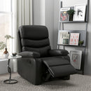 Poltrona Relax Reclinabile Manuale 80x90x105 cm in Similpelle Nera
