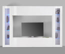 Parete Attrezzata Soggiorno 260x30x180 cm Maruska n°4 Bianco Lucido 