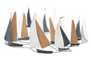 Panello Dark Regata 132x3,8x76,8 cm in Ferro