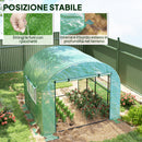 Serra a Tunnel per Orto 3x3x2 m con Porte Avvolgibili e Finestre in Acciaio e PE Anti UV Verde      