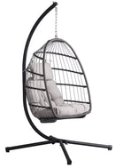 Amaca Dondolina da Giardino 113x101x197 cm in Acciaio e Poliestere Grigio