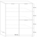 Mobile Alto da Salotto 3 Porte 140x78x42cm TFT  Sorren Bianco Lucido