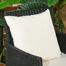Set Salotto da Giardino Divano 2 Poltrone e Tavolino in Rattan PE Nero