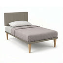 Letto 1 Piazza e Mezza con Rete Rivestita Similpelle Cappuccino Tessis Testata Vertical Varie Misure