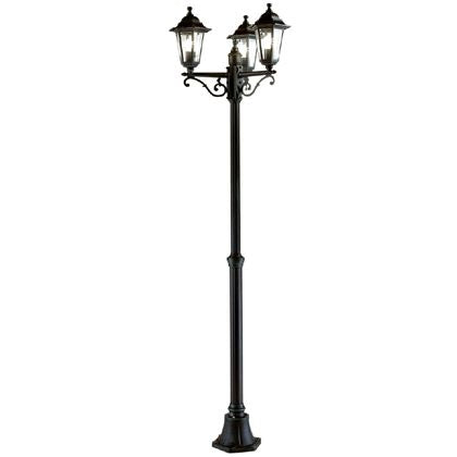 acquista Lampada Palo Tre Luci Colore Nero per Esterno Linea Mini Esagonale Sovil
