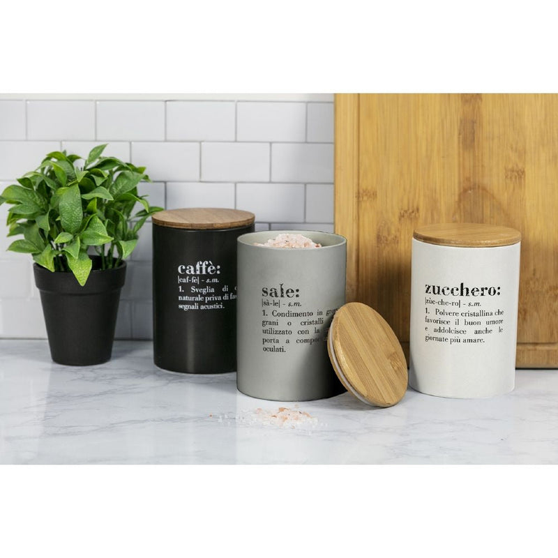 Set 3 Barattoli Sale Zucchero e Caffè 750 ml in Ceramica VdE Tivoli 1996 