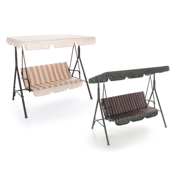 online Dondolo Hawaii 165x125x184 cm struttura acciaio verniciato cuscini in poliestere Marrone