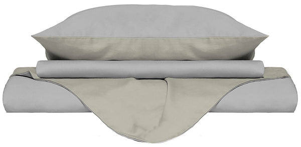 acquista Copripiumino con Sacco e Federe Doubleface Grigio Chiaro\/Panna Varie Misure