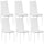 Set 6 Sedie da Pranzo Moderne Schienale Alto Cuciture a Diamante 41x50x97 cm Bianco