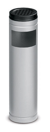 Pattumiera Gettacarte Ø14xh58 cm con Posacenere In Acciaio Verniciato Grigio acquista