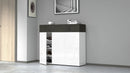 Scarpiera 3 Ante e 1 Ripiano a Ribalta 114x35x100 cm Savona 3A 1R Bianco Opaco/Grigio Ardesia  