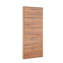 Scarpiera Salvaspazio 5 Ante 15 Paia 65x15x164 cm in Truciolare Nobilitato Rovere Sonoma