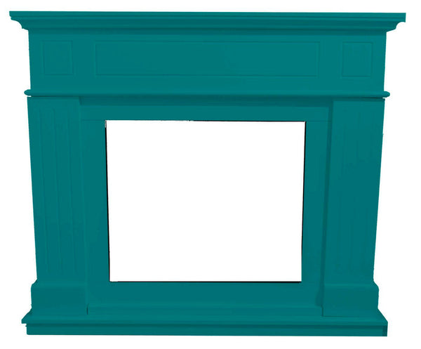acquista Cornice da Pavimento per Inserto Camino Elettrico 110x94,9x24,9 cm in MDF Sined Pienza Turchese
