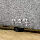 Testiera Letto Matrimoniale 160x7x120 cm in Tessuto Effetto Lino Trapuntata a Bottoni Grigia