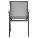 Set 4 Sedie da Giardino 59,5x66x88 cm in Alluminio Selly Grigie