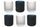 Set 6 Bicchieri Acqua Frosted in Vetro 350 ml Villa d'Este Home Tivoli Masai Black