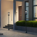 Set 2 Lampioni Solari 23,5x23,5x184 cm con 6h Autonomia e Ancoraggio a Terra in Acciaio Inox e ABS Nero      