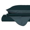 Copripiumino Singolo con Sacco e Federe in Tinta Unita Double Face Linea Zoe Ottanio e Salvia 