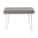 Scrivania Ilia 96x51x75 cm piedi in metallo bianco e piano rovere