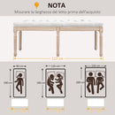 Panca Fondo Letto Imbottita Stile Vintage 117x40x48 cm in Tessuto e Gambe in Legno Crema  