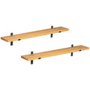 Set 2 Mensole 90x15x 2,5 cm in Legno di Pino  Marrone