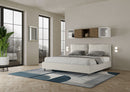 Letto Matrimoniale Imbottito in Similpelle Antea Large Bianco Varie Misure