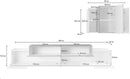 Parete Attrezzata Soggiorno Porta TV 240x45x51,6 cm con Pensile Coro Bianco Lucido e Ardesia