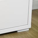 Cassettiera 6 Cassetti 140x37x75 cm in Truciolato Bianco e Color Legno