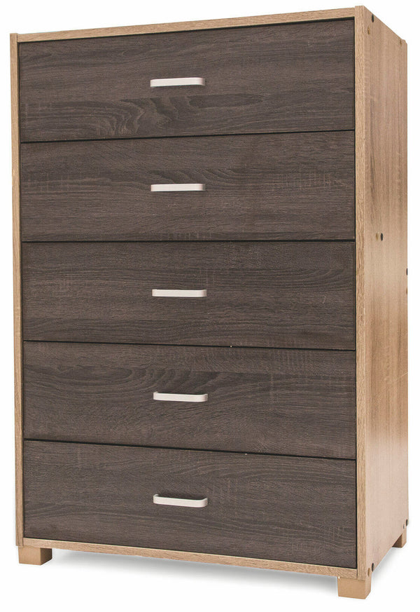 acquista Cassettiera 5 Cassetti 68x40x101 cm in MDF Soriani Marrone