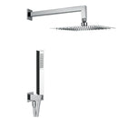 Kit Soffione Doccia Quadrato 2 Vie 25x25 cm in Acciaio Inox Rondò 25