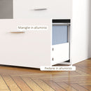 Scrivania da Ufficio Angolare 138,5x90x92 cm con Supporto per Monitor Cassetti e Ripiani in Legno Bianco   