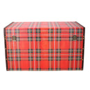 Set 3 Bauli in similpelle design scozzese rettangolare