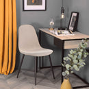 Set 4 Sedie da salotto Imbottite in Tessuto Bella Kakhi